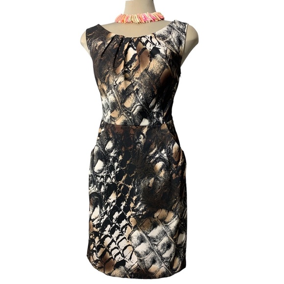 CONNECTED APPAREL Brown and Beige Sleeveless Dress Size 12 - Picture 8 of 15